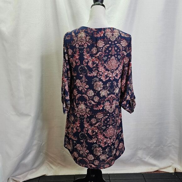 Lush Blue and Pink Paisley Shift Dress Size Small - Picture 11 of 11